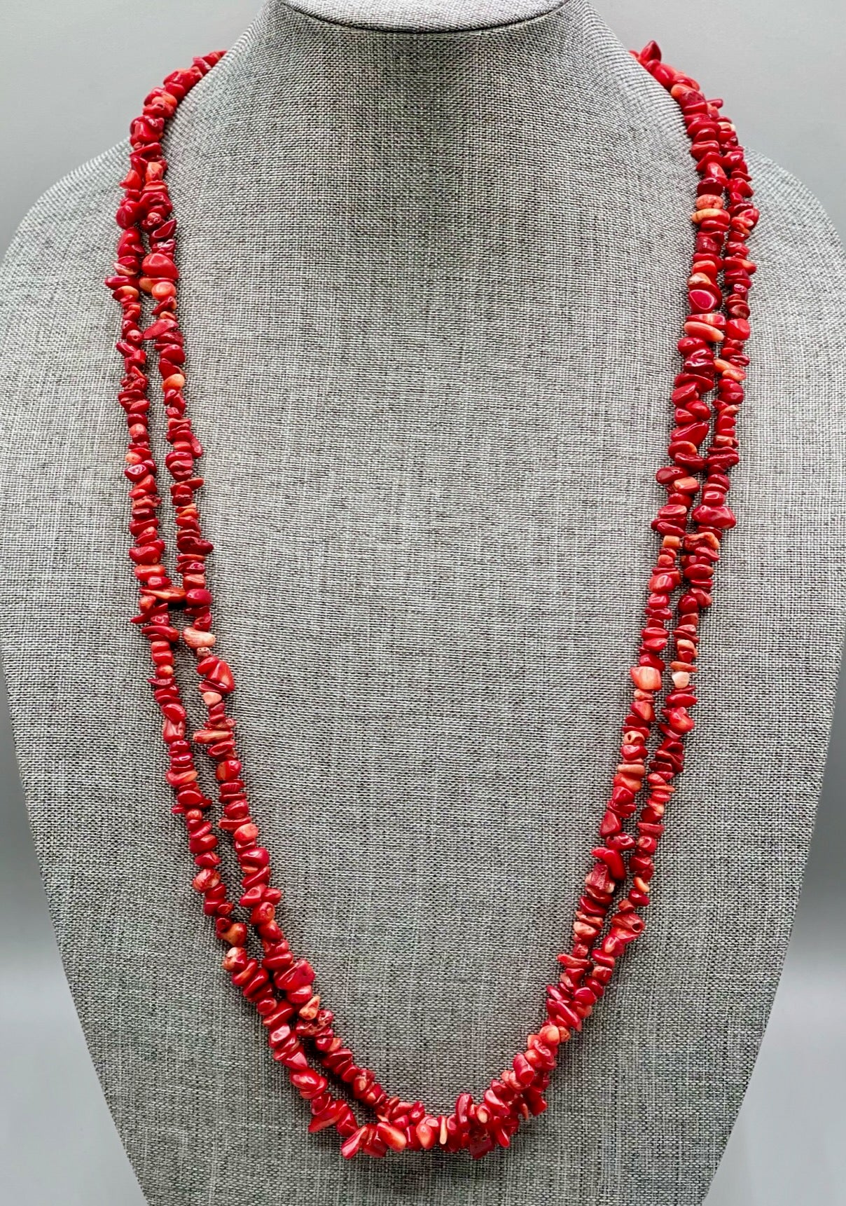Red and Ruby Rope-Length Necklace