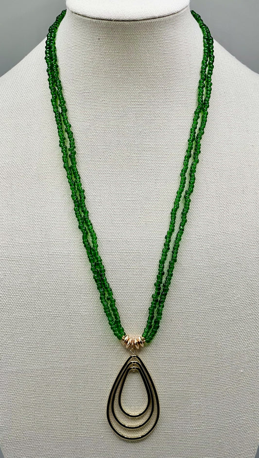 Concentric Teardrops on Green Czech Seeds