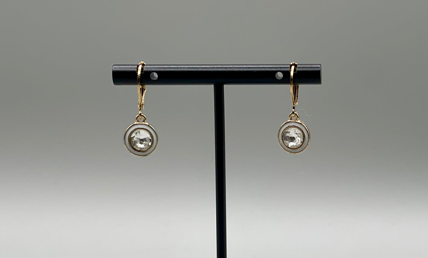 Rhinestone and Enamel Earrings
