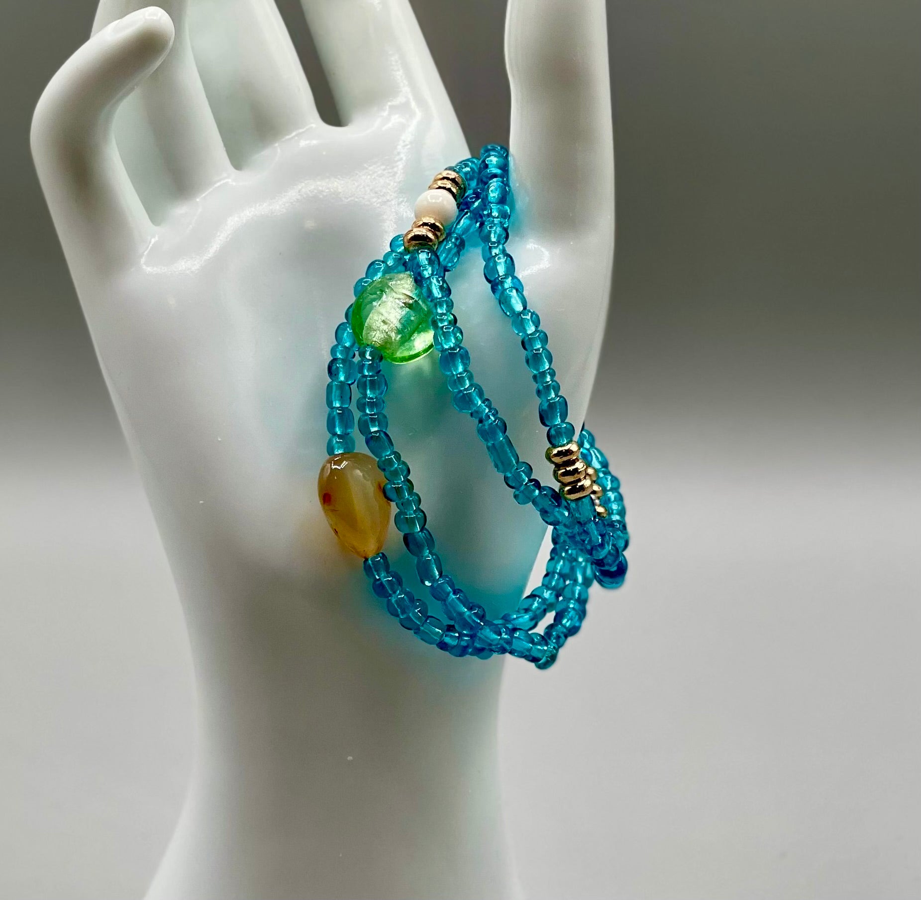 Aqua Seed Bead Bracelet – Beads by Beverly