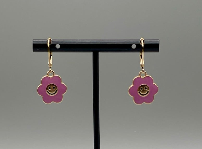 Put on a Happy Face Violet Earrings