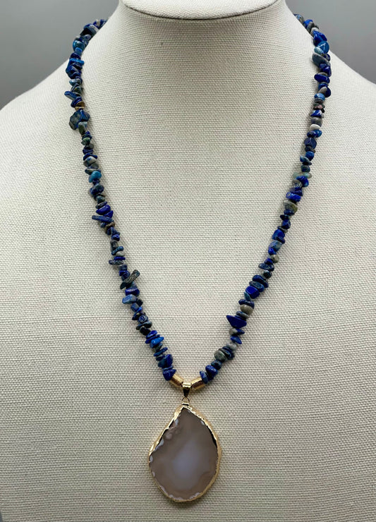 Lapis with Teardrop Pendant