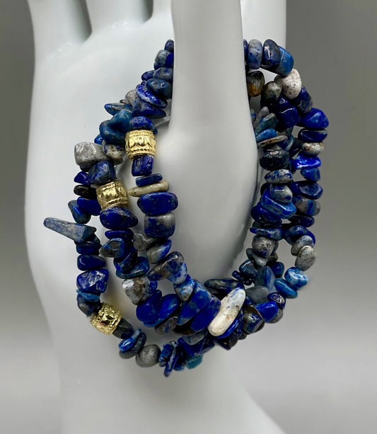 Lapis Chip Bracelet