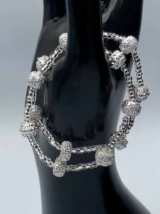 Crystal Bracelet with Shells and Rondelles