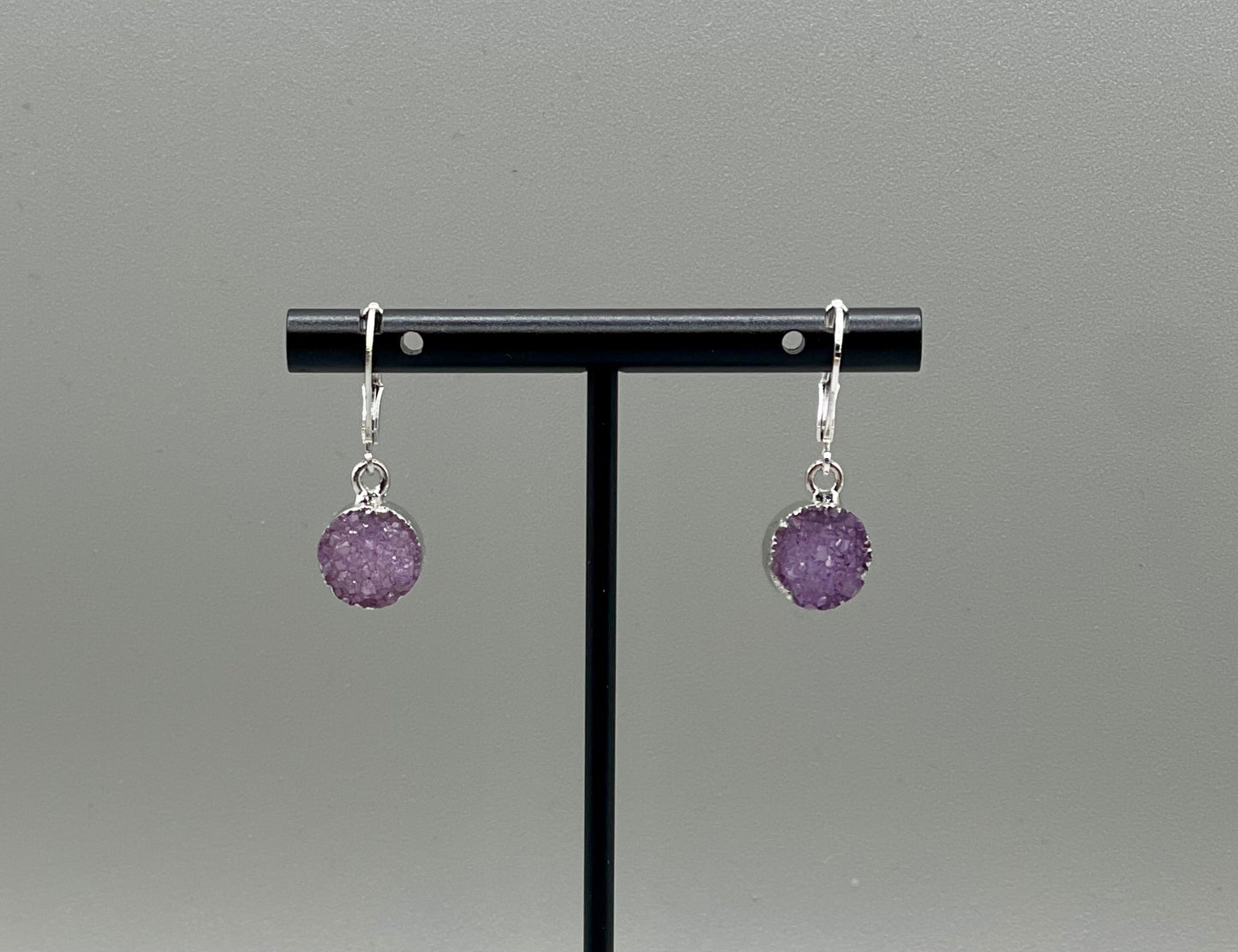 Lavender Quartz Leverback Earrings
