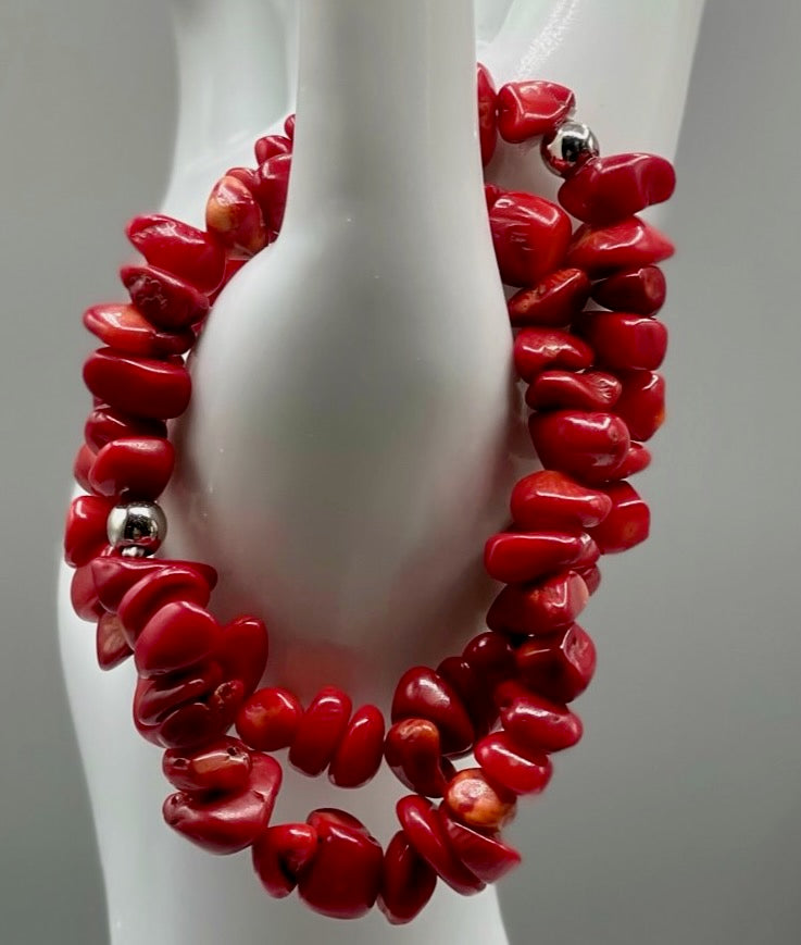 Red and Ruby Chip Bracelet