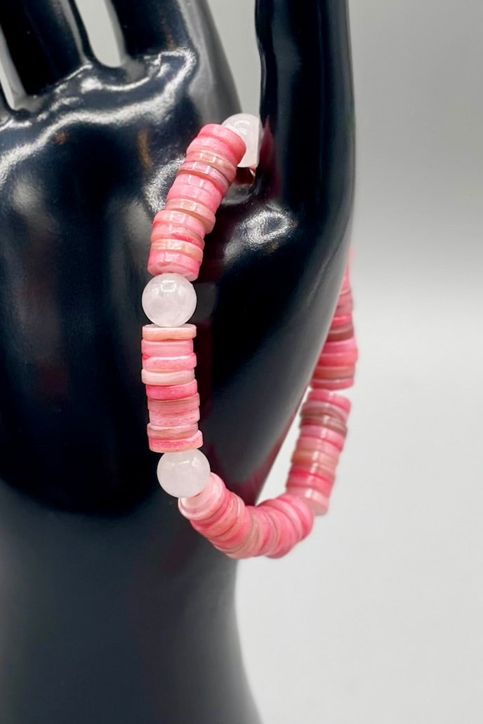 Pink Heishi Shell Bracelet